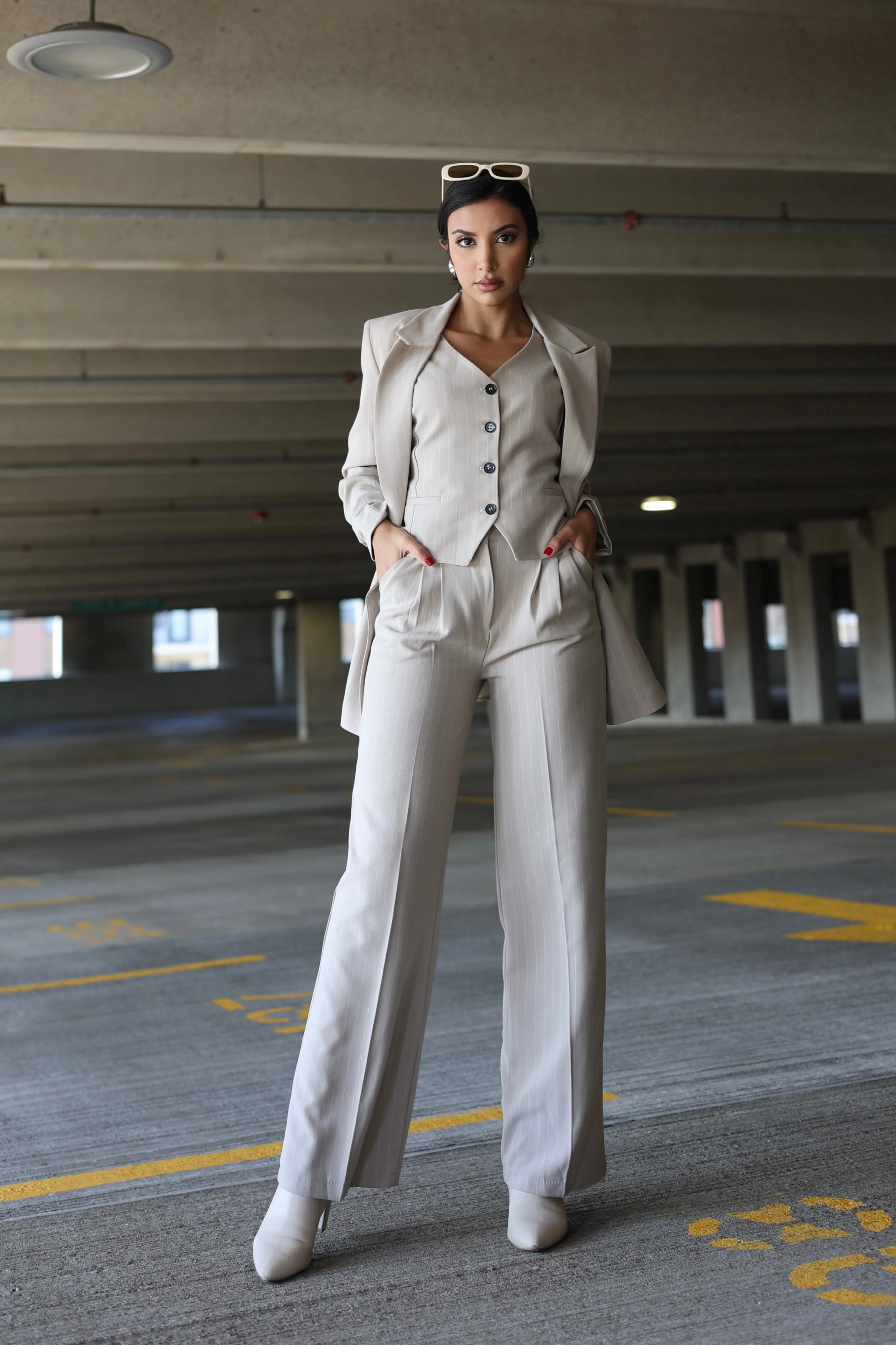 Boss Babe Pinstriped Suit