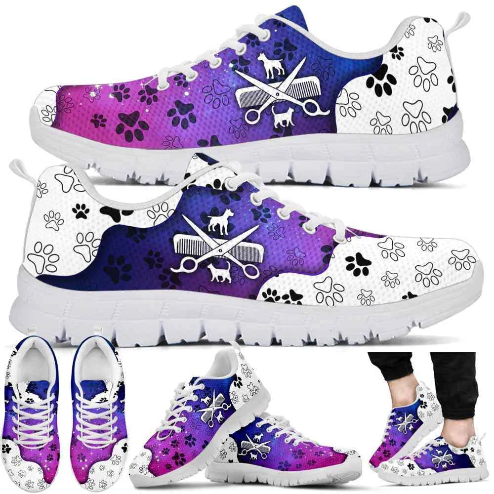 Dog Groomer Sneaker, Dog Groomer Gradient Paw Pattern Tool Sneakers Shoes, Best Running Shoes, Unique Gifts For Dog Lovers