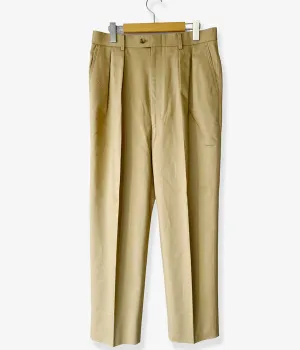 INTERIM/FRENCH ARMY CHINO 2-TUCK WIDE TAPERED SLACKS (BEIGE)