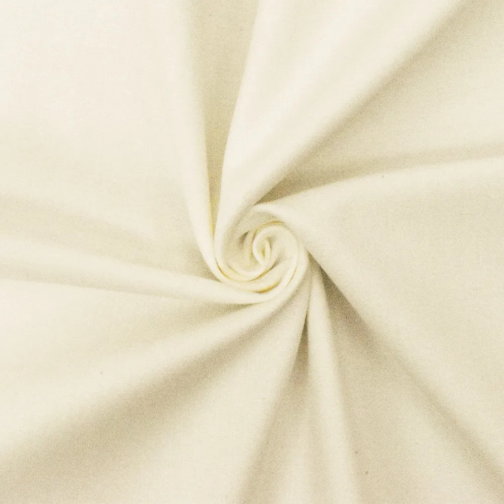 Light Ivory Cotton Stretch Spandex Solid Chino Twill Woven Fabric