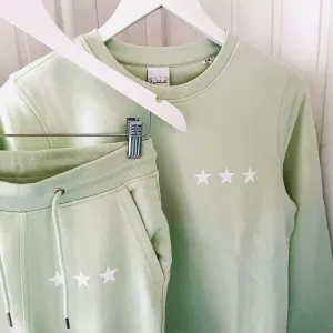 Light mint three stars sweatshirt *SALE* NOW 75% OFF!!!!!