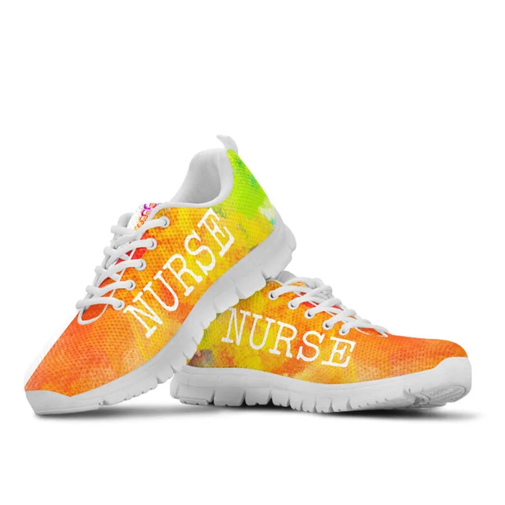 Nurse Sneaker, Nurse Love Water Color Sneakers Shoes, Best Shoes For Nurses