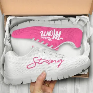 Nurse Sneaker, Nurse-Strong Mom Pink White Sneakers Shoes, Best Shoes For Nurses