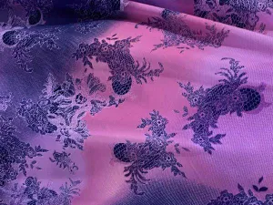 Oriental Flower Print Soft Crepe