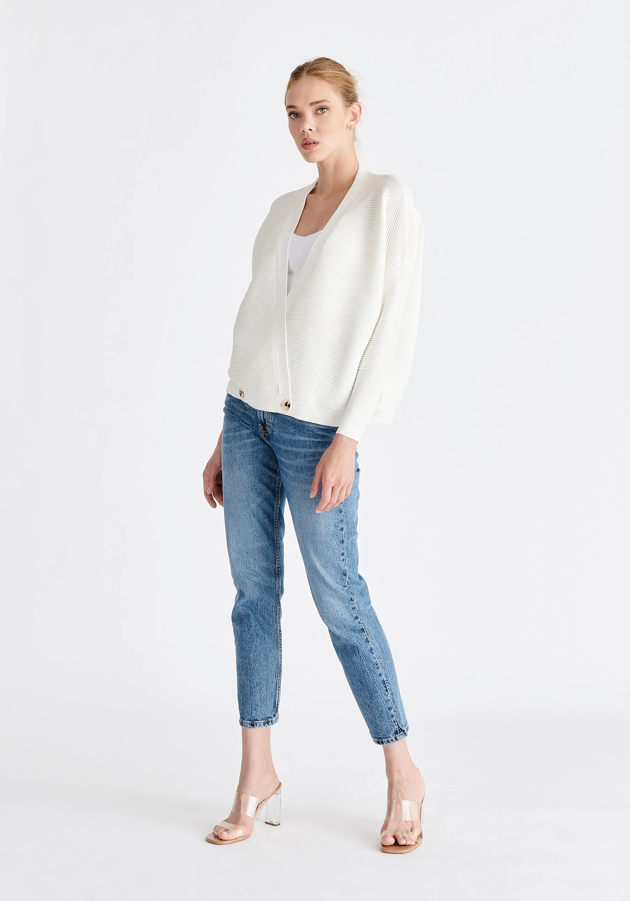 Paisie Ribbed Wrap Cardigan