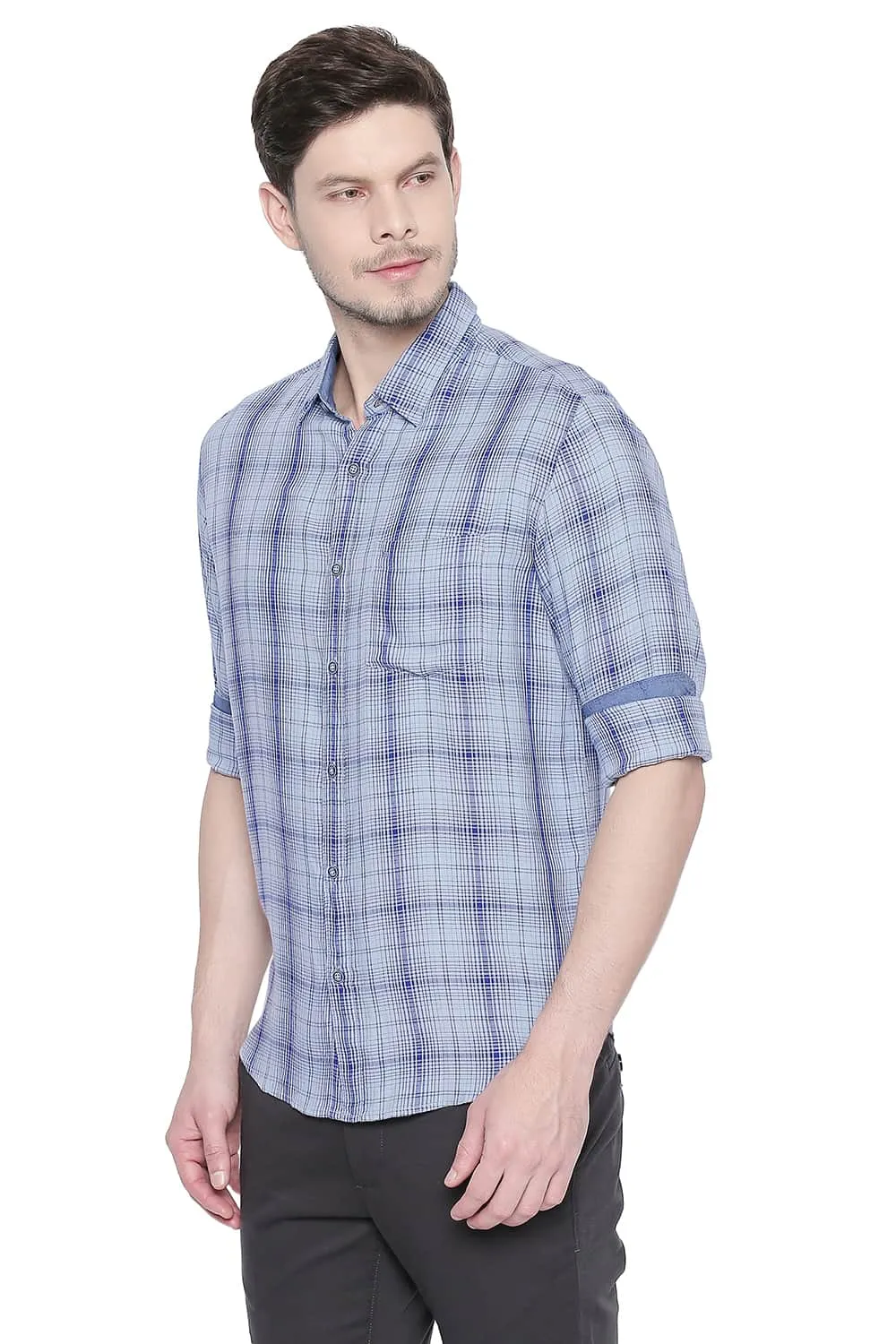 Slim Fit Modal Checks Shirt