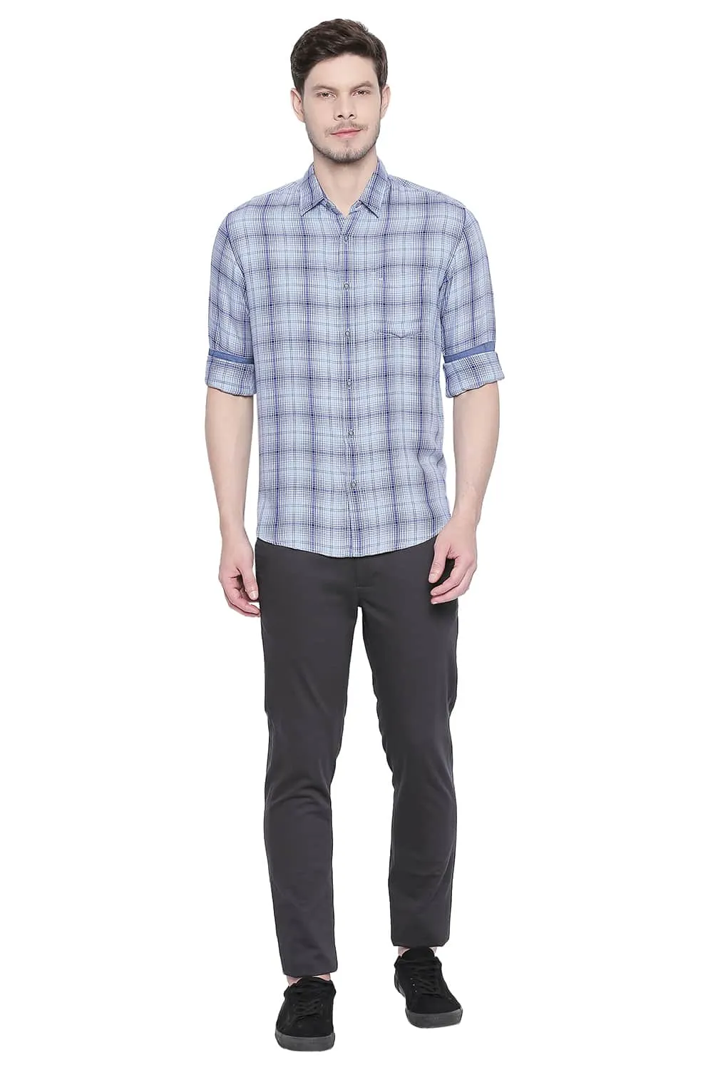 Slim Fit Modal Checks Shirt